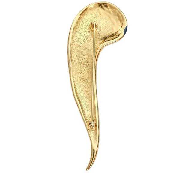 Modernist Fernando Originals FO Multi Color Enamel Paisley Brooch, Signed L617 - Picture 4 of 9